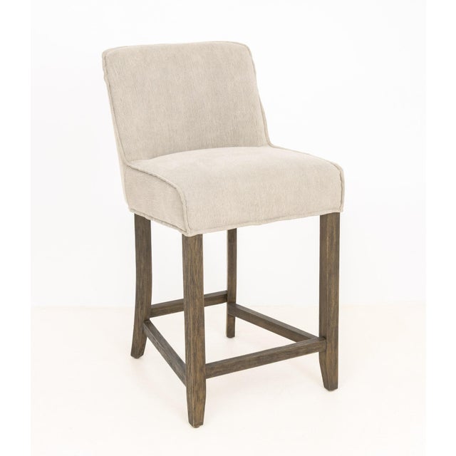 Wood Four Hands "Aria" Upholstered Bar Stools, 3 For Sale - Image 7 of 9