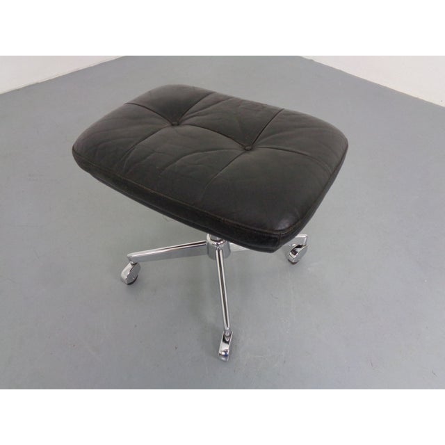 Rollable and Adjustable Leather Stool, Germany, 1960s For Sale - Image 9 of 18