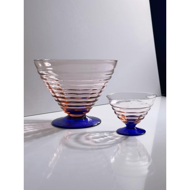 Italian Art Deco Dessert Bowls / Coupes from Empoli, 1940s, Set of 7, in Flawless conditions. Designed 1920 to 1949 I have...