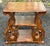 Great Rustic European scrolled leg side table. Crafted in solid maple with a hand planed top with two display or storage...