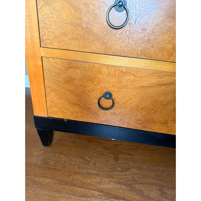 1980s Baker Furniture Biedermeier Style Burl Wood Chest of Drawers For Sale - Image 10 of 11