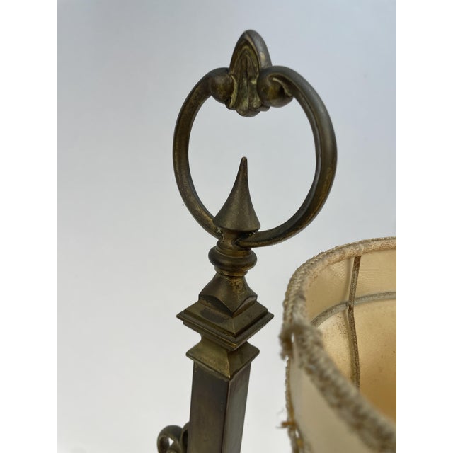 Bronze & Fabric Lamp, 1940s For Sale - Image 13 of 16