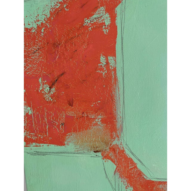 2020s Green Original Painting Abstract Oil Picture Stretched Canvas by T.Shenk For Sale - Image 5 of 7