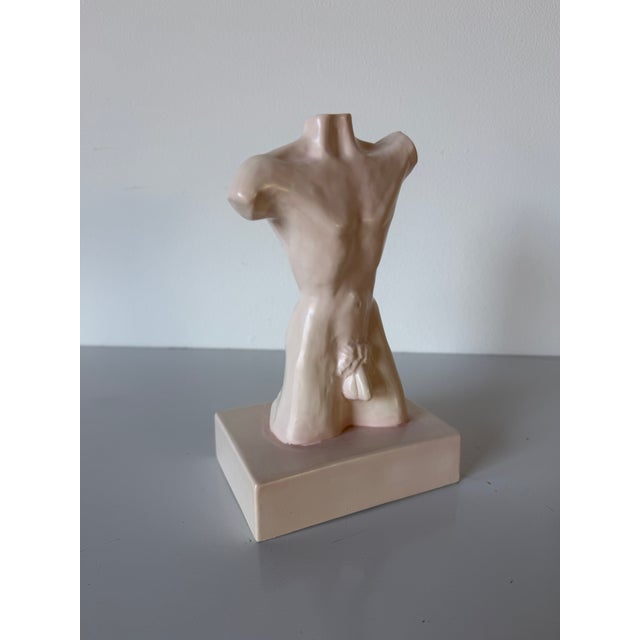 1980s Vintage Margos Male Nude Torso Figurative Ceramic Sculpture For Sale - Image 10 of 12
