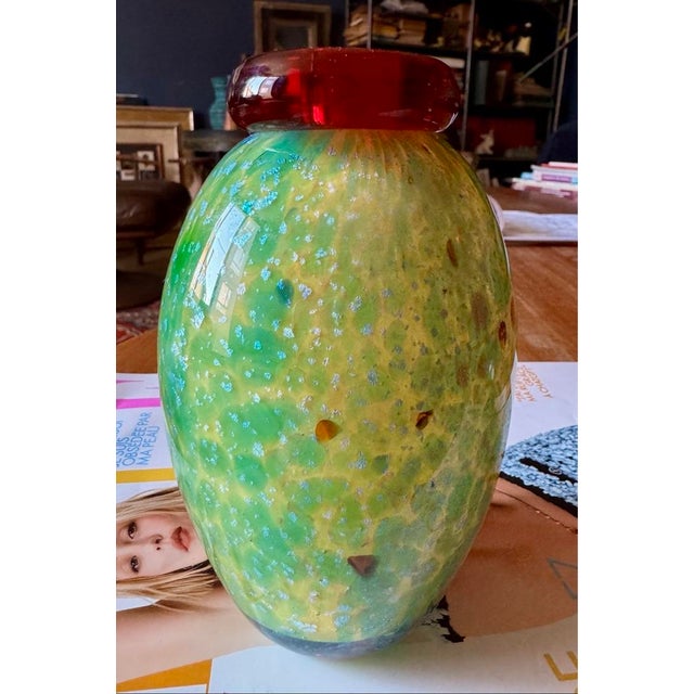 1980s Murano Vase by Franco Moretti Signed for Made Murano Glass, 1980 For Sale - Image 5 of 6