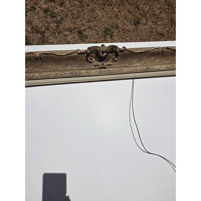 Antique Wood Frame With Carved Gesso Details and Painted Finish For Sale In San Antonio - Image 6 of 18