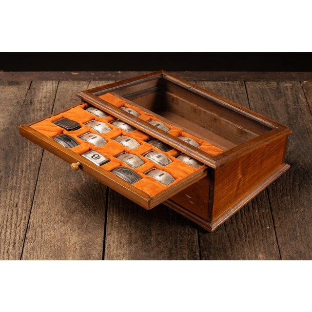 1920s Antique "Hickok" Belt Buckle Display Case For Sale - Image 5 of 9
