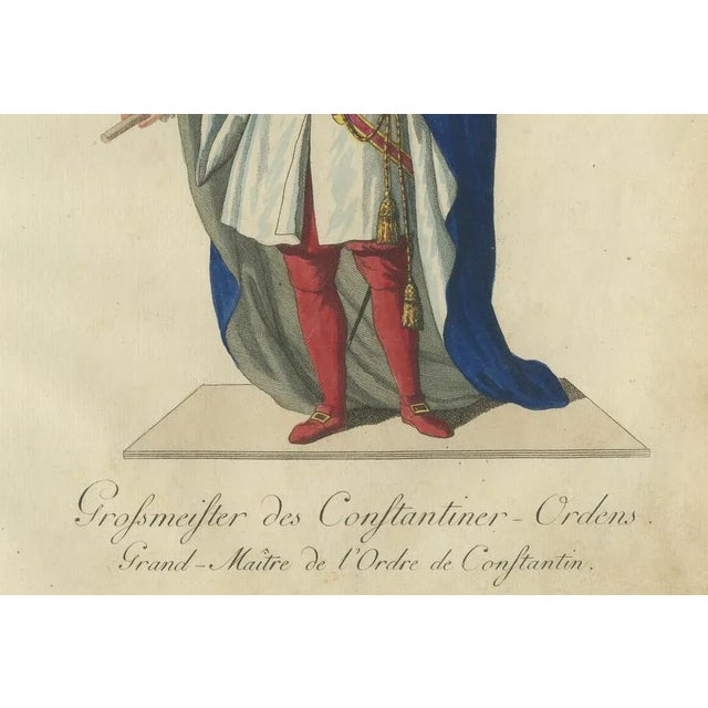 Grand Master of the Constantinian Order - 18th-Century Engraving This captivating hand-colored engraving, titled...