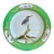 Chelsea House Bird Decorative Plate-Green Gold-Chinoiserie Wall Decor-Porcelain For Sale