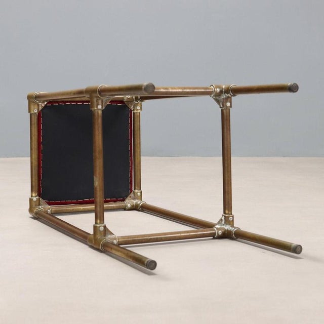 Metal Brass Stools, 1950s, Set of 3 For Sale - Image 7 of 8