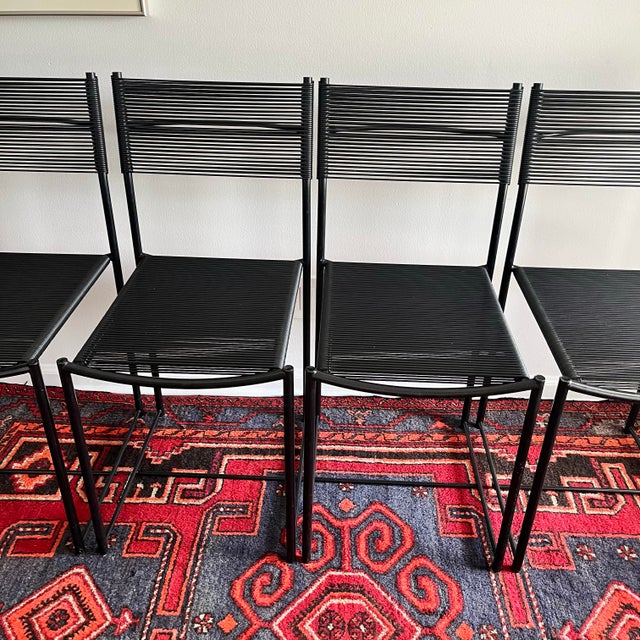 1980s 1980's Spaghetti Chairs by Belotti Marked Alias, Italy Black - Set of 4 For Sale - Image 5 of 8