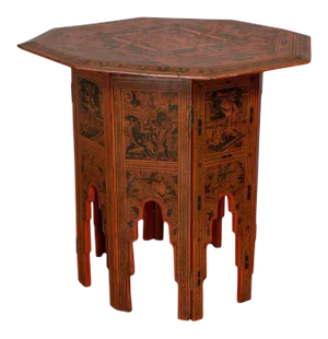 1850s Moorish Octagonal Chinese Elm Occasional Table