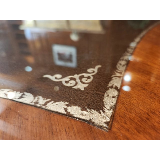 French Louis XV Rococo Bombe Inlay Burlwood Parquetry Office Desk ...