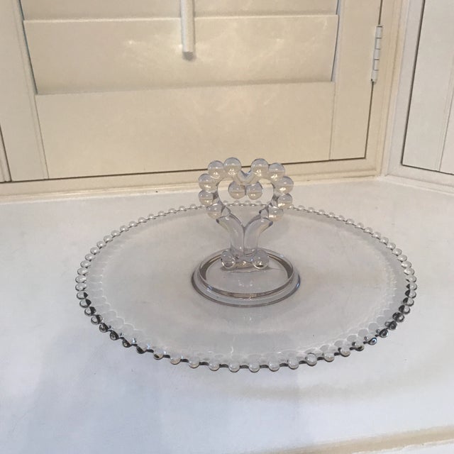 1930s Vintage Imperial Glass Co. Candlewick Round Sandwich Tray For Sale - Image 9 of 9