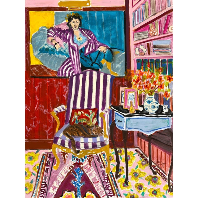 A Henri Matisse Inspired Painting "Woman in the Purple Robe" by Shann Spishak For Sale