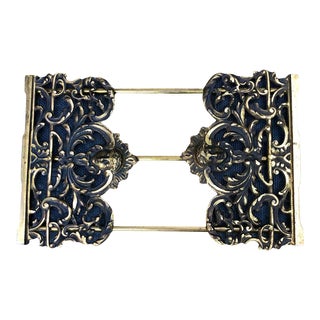 Art Nouveau Goddess Brass Expanding Folding Book Rack For Sale