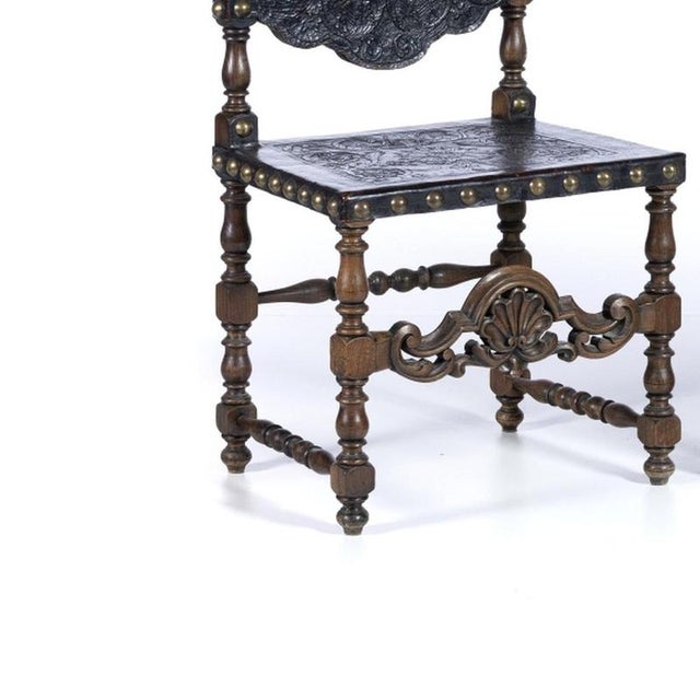 High-Backed Chairs with Coats of Arms, 19th Century, Set of 2 For Sale - Image 3 of 6