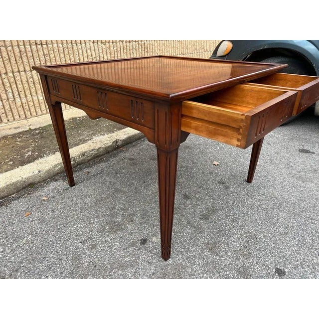 Mid 20th Century Vintage Federal Style Fruitwood Center Table For Sale - Image 9 of 10