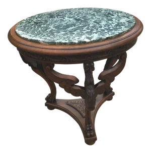 Late 20th Century French Renaissance Revival Carved Eagle Marble Top Table