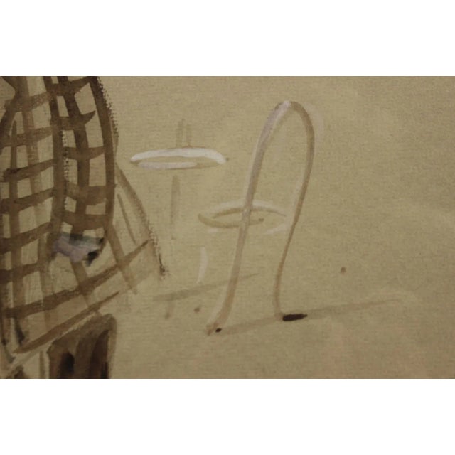 "Gay Parisians" Watercolor With Gouache For Sale - Image 5 of 7