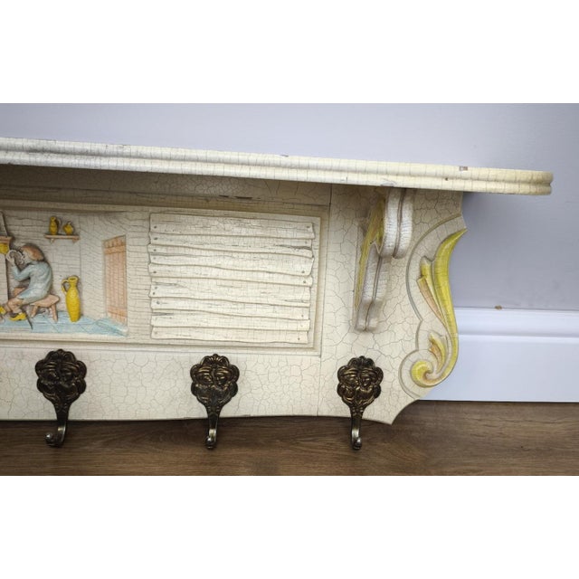 Vintage 6-Hook Wall Coat Rack For Sale - Image 6 of 11