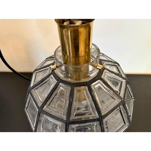 Large Glass and Brass Pendant Light from Limburg, Germany, 1960s For Sale - Image 4 of 10