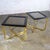 Modern Late 20th Century Modern End or Side Tables 1 Rectangle & 1 Square W/Glass Inset Tops & Brass Plate Bases For Sale - Image 3 of 18