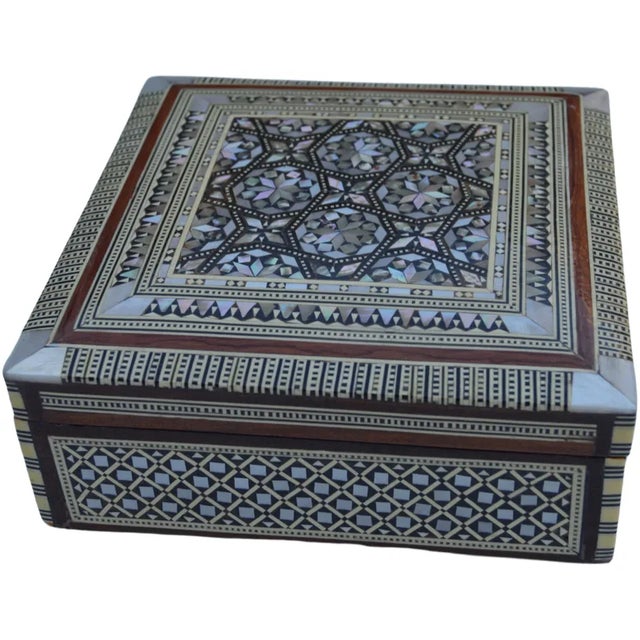 Vintage Moorish Mother-Of-Pearl Inlaid Box For Sale - Image 11 of 11