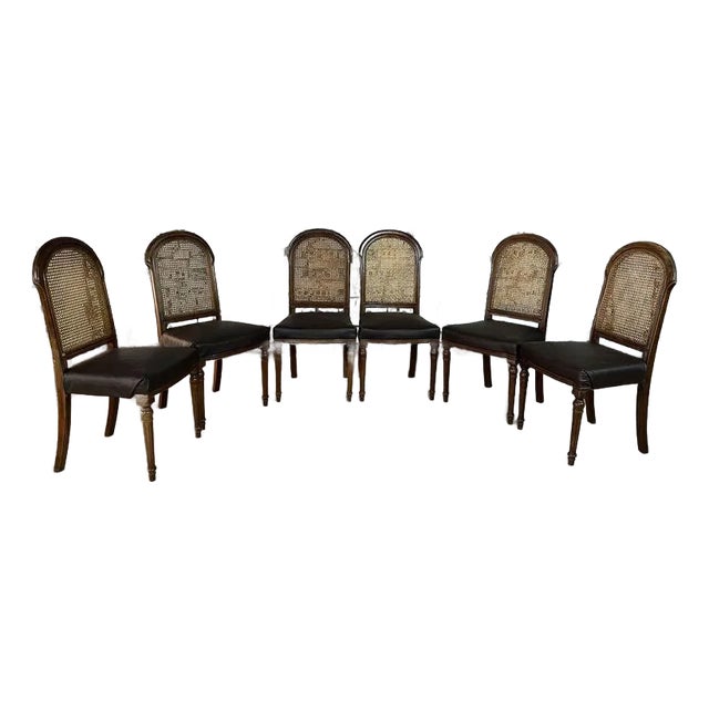 Louis XVI Style Cane Back Dining Chairs – Set of 6 For Sale