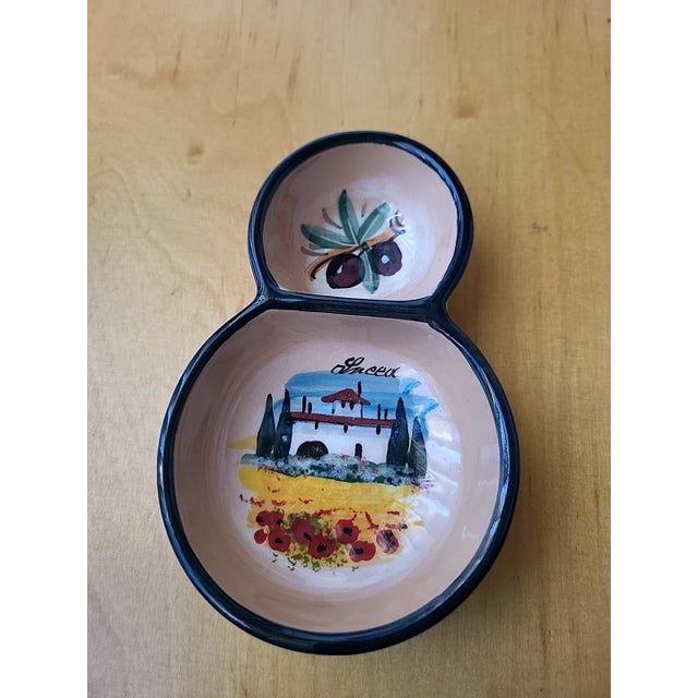 Beautifully handpainted Italian serving dish. Would look perfect on your martini bar, charcuterie tray or tabletop topped...