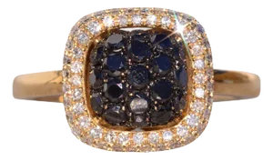 The Lastra: Bombe Diamond Ring in Yellow Gold with Natural Diamonds