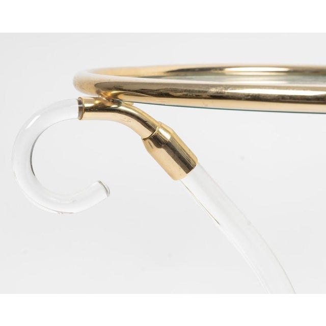 Acrylic and Glass Pedestal Table, 1980s For Sale - Image 4 of 7