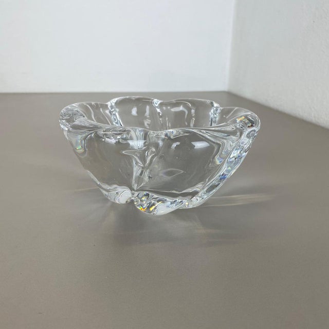 Article: Glass shell bowl, ashtray. Producer: Orrefors, Sweden (marked underneath the stand). Age: 1970s: Wonderful heavy...