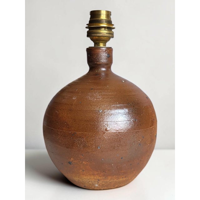 Stoneware Globe Lamp, 1970s For Sale - Image 4 of 7