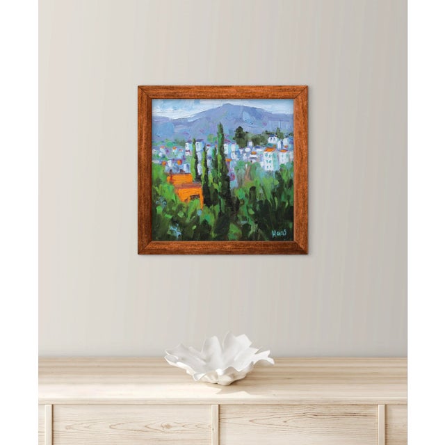 Textile Oil Painting Landscape Modern Impressionist Art For Sale - Image 7 of 8