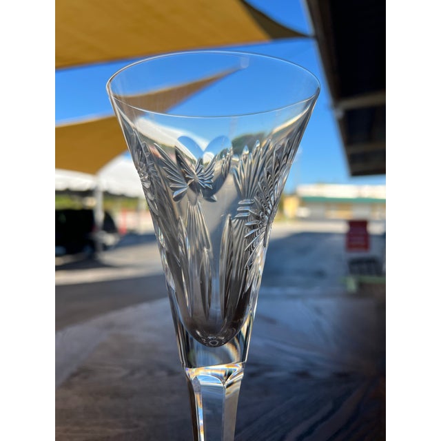 1990s Waterford Crystal Millennium Champagne Flute "Continental" Millennium Series Signed For Sale - Image 5 of 8