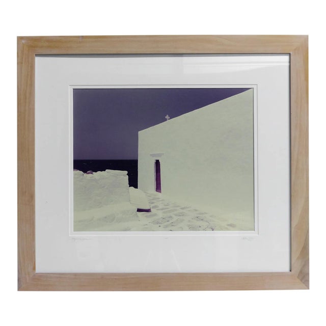 1990s Vintage Alan Klug Mykonos Greece Limited & Signed Framed Photo Print For Sale