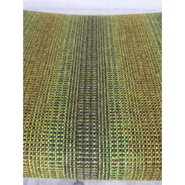 Green Fabric Ottoman With Walnut Legs Mid-Century Modern 1960s For Sale In Los Angeles - Image 6 of 10