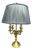 Large Lamp in Gilded Bronze with Pleated Silk Shade For Sale