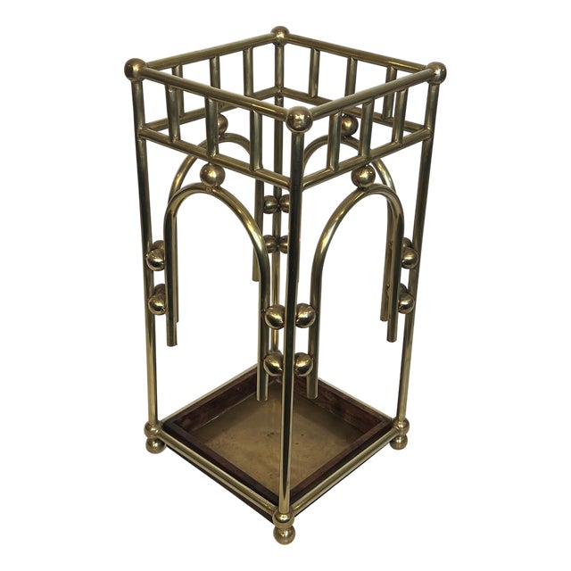 1900s The Modernist Brass Umbrella Stand in the Style of Joseph Hoffmann For Sale