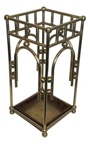 1900s The Modernist Brass Umbrella Stand in the Style of Joseph Hoffmann