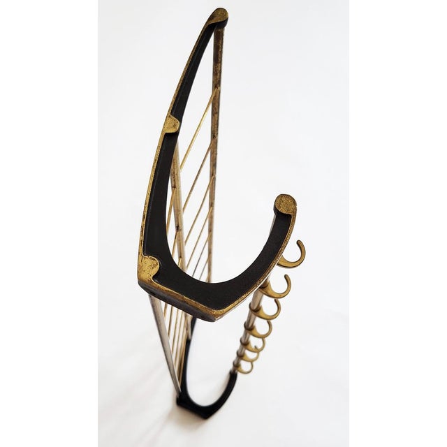 Mid-Century Modern Wall-Mounted Brass Coat Rack, Austria, 1950s For Sale - Image 13 of 13
