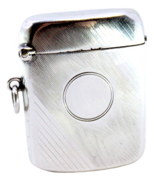 Silver Matchbox with Bias Guilloche Bands