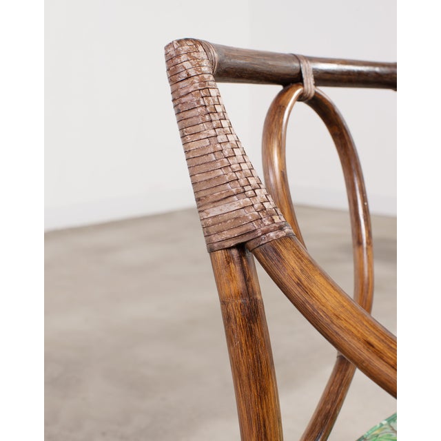 Coffee Set of Six McGuire Rattan Leona Loop Back Dining Chairs For Sale - Image 8 of 18