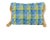Blue and Green Woven Pillow With Fringe Accents For Sale