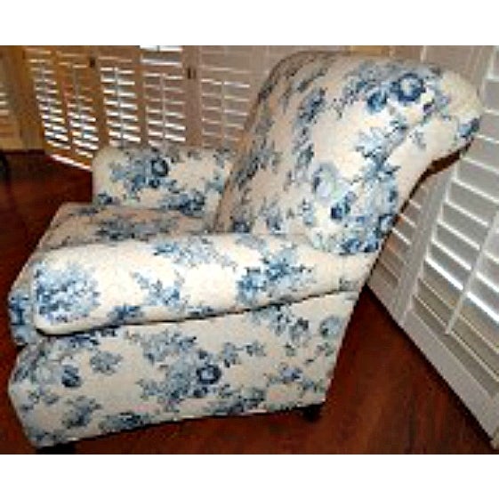 Ethan Allen Blue and White Floral Avery Chair Chairish