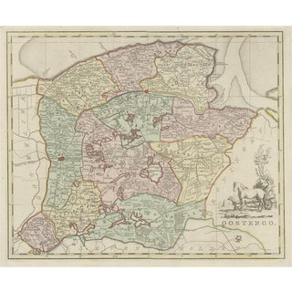 Antique Map of Oostergo, 1744 For Sale