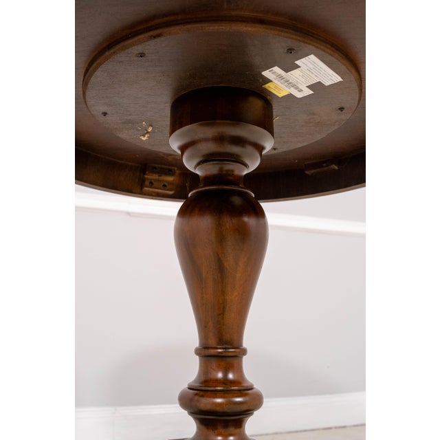 Maitland Smith Round Mahogany Pedestal Lamp Table For Sale - Image 12 of 13