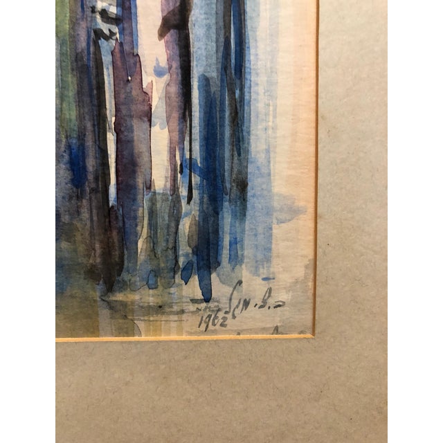 Expressionism Ben Zion Magal, Israeli Judaica Watercolor Gouache Bar Mitzvah Boy Rabbi Painting Russian Artist, 1962 For Sale - Image 3 of 4