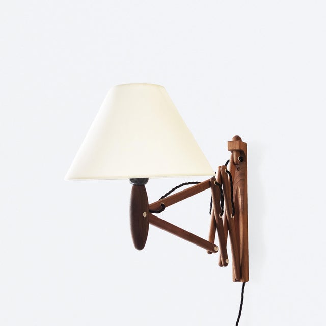 Small Scissor Concertina Wall Lamp by Erik Hansen, 1960s, in Restored conditions. Designed 1960 to 1969 UK Plug (up to...